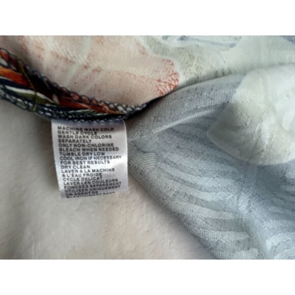 Tommy Bahama Mens Short Sleeve Hawaiian Silk Shirt Large Blue Tropical Floral - Picture 7 of 7